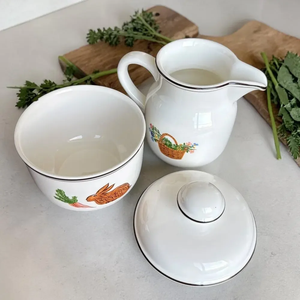 Villeroy & Boch Naif Creamer Sugar Bowl Set Country Farmhouse Village